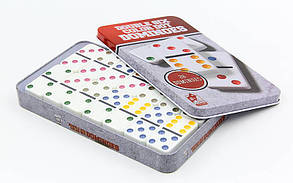 Доміно настільна гра в металевій коробці IG-5010FA (шості-пластик, h-4,3 см, р-р 19x11,5x3,5см)