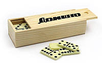 Домино настольная игра в деревянной коробке IG-2318 (кости-пластик, h-4,5см, р-р кор. 18,5x6,5x4см)