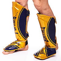 Захист для гомілки та стопи Муай Тай, ММА, Кікбоксинг шкіряна TWINS SGL10-TW4 (р-р S-XL, кольори в асортименті)
