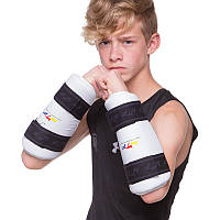 Захист передпліччя для тхеквондо WTF BO-4082-W (PU, р-р S-XL, кріплення на липучках, білий)