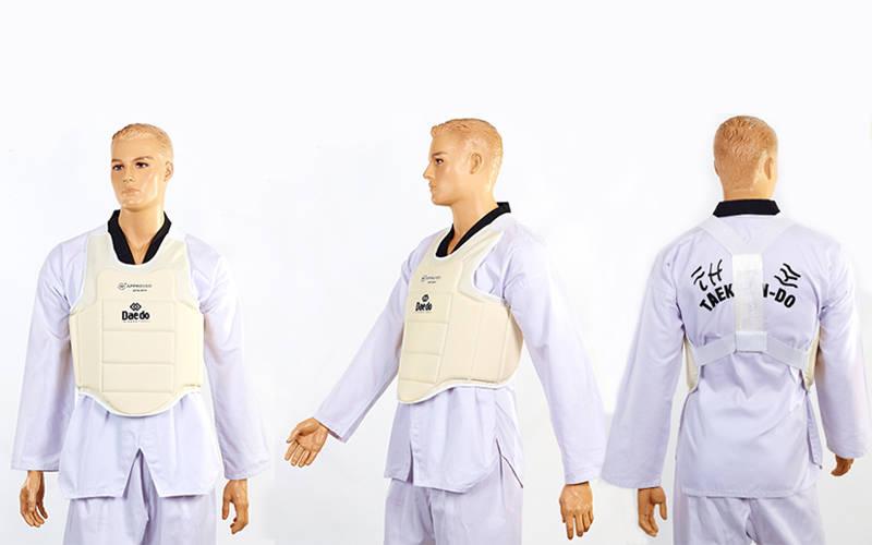 Комплект для карате дитячий (рукавички, захист корпусу, гомілки та стопи) DADO BO-5384-0007D-0009D розмір XXS-XL-4-14лет білий, фото 1
