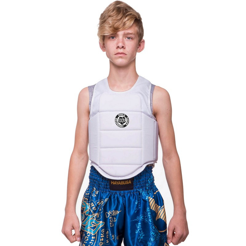 Захист корпусу (жилет) для карате дитяча DADO, WKF MA-6244 (PU, р-р XXS-M 4-10 років, білий)
