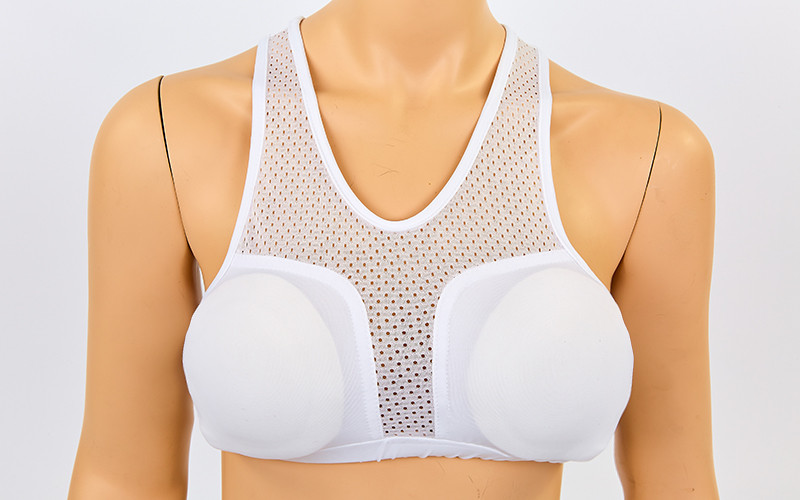Захист грудей жіночий із сітчастими вставками MA-6241 (топ + 2 вставки, сітка, поліамід, еластан, р-р універсальний 42-50, білий, чорний, кольори в асорт), фото 1