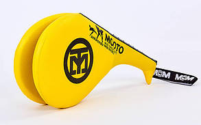 Ракетка для тхеквондо подвійна MTO F-06 (PU, наповнювач-пінополіуретан, кольори в асортименті)