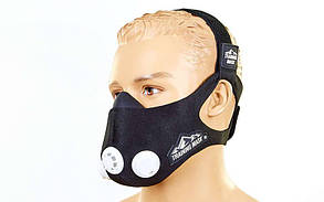 Маска тренувальна Training Mask FI-6214 (3 клапани, неопрен, р-р S-L (від 100-300LBS 45-136кг), чорний)