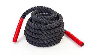 Канат для кросфіту COMBAT BATTLE ROPE FI-5311-12 (поліпропілен, ручки:вініл, l-12м,d-3,8см)