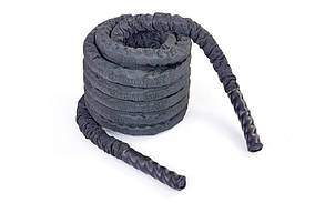 Канат для кросфіту в захисному рукаві BATTLE ROPE FI-5719-12 (поліпропілен, l-12 м,d-3,8 см, чорний)