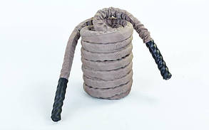 Канат для кросфіту в захисному рукаві BATTLE ROPE FI-5719-9 (поліпропілен, l-9м,d-3,8 см, сірий)