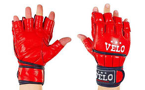 Рукавиці для змішаних єдиноборств MMA шкіряні VELO ULI-4021 (р-р S-XL, кольори в асортименті)