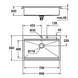 Кухонна мийка стальна Grohe EX Sink 31584SD0 серія K800 8556, фото 7