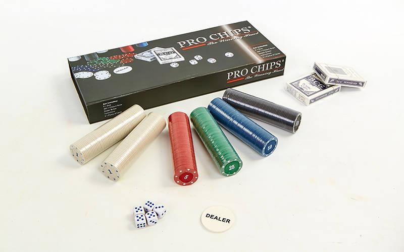 Покерний набір у картонній коробці — 300 фішок YH-300AP (з номіналом, 2кол.карт, пумб)