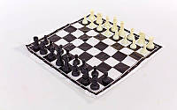 Шахматные фигуры пластиковые с полотном для игр IG-3103-PLAST-SHAHM (пластик, h пешки-2см)