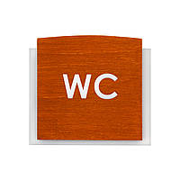 Табличка на туалет WC  - Акрил и Дерево - "Scandza" Design 100x90 mm, Walnut