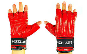 Снарядні рукавички шингарти шкіряні з манжетом на липучці ZELART ZB-4225 (розмір M-XL, кольору в асортименті)