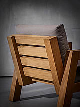 Мягкое деревянное кресло "Мона", мягкое кресло с натурального дерева, кресло для дома, деревянное кресло лофт, фото 3