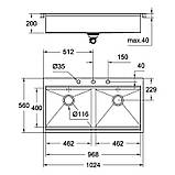 Подвійна кухонна раковина Grohe EX Sink 31585SD0 серія K800 10256, фото 7