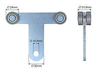 РОЛИК БОКОВОЙ СТОЙКИ ТЕНТУ Т-ОБРАЗНЫЙ 24*21,8*96