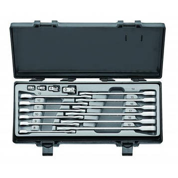 Набір рожково-накидних трещоточных ключів ,прямих+адаптери 16 пред. (8-19 мм)orce 5164