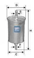 Фильтр топливный (бензин) UFI 31.710.00 7700845973 7700845961
