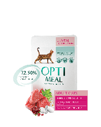 Вологий корм Optimeal Veal (Оптіміл для дорослих котів з телятиною), 85г.