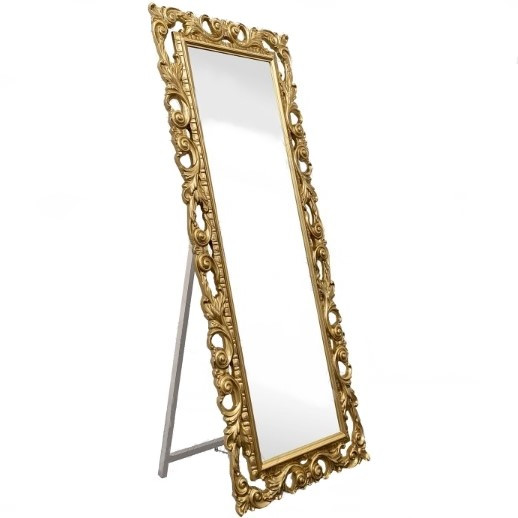 Зеркало напольное Лара с подставкой в декоративной золотой раме Elite Decor 750х1800 ТМ Миро-марк - фото 2 - id-p994981674