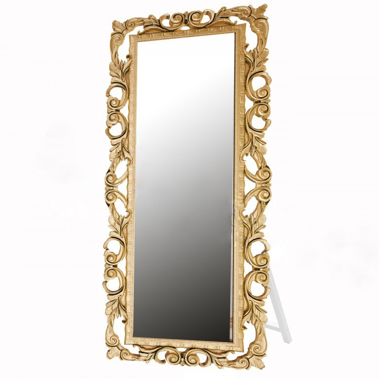 Зеркало напольное Лара с подставкой в декоративной золотой раме Elite Decor 750х1800 ТМ Миро-марк - фото 1 - id-p994981674