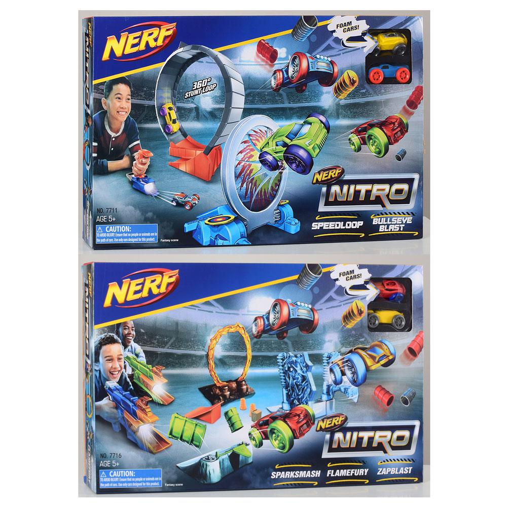 ТРЕК NERF арт 7711-6 на запуск, машинка фомова 2 шт., 7 см, у кор-ку, 53-31-6,5см, фото 1