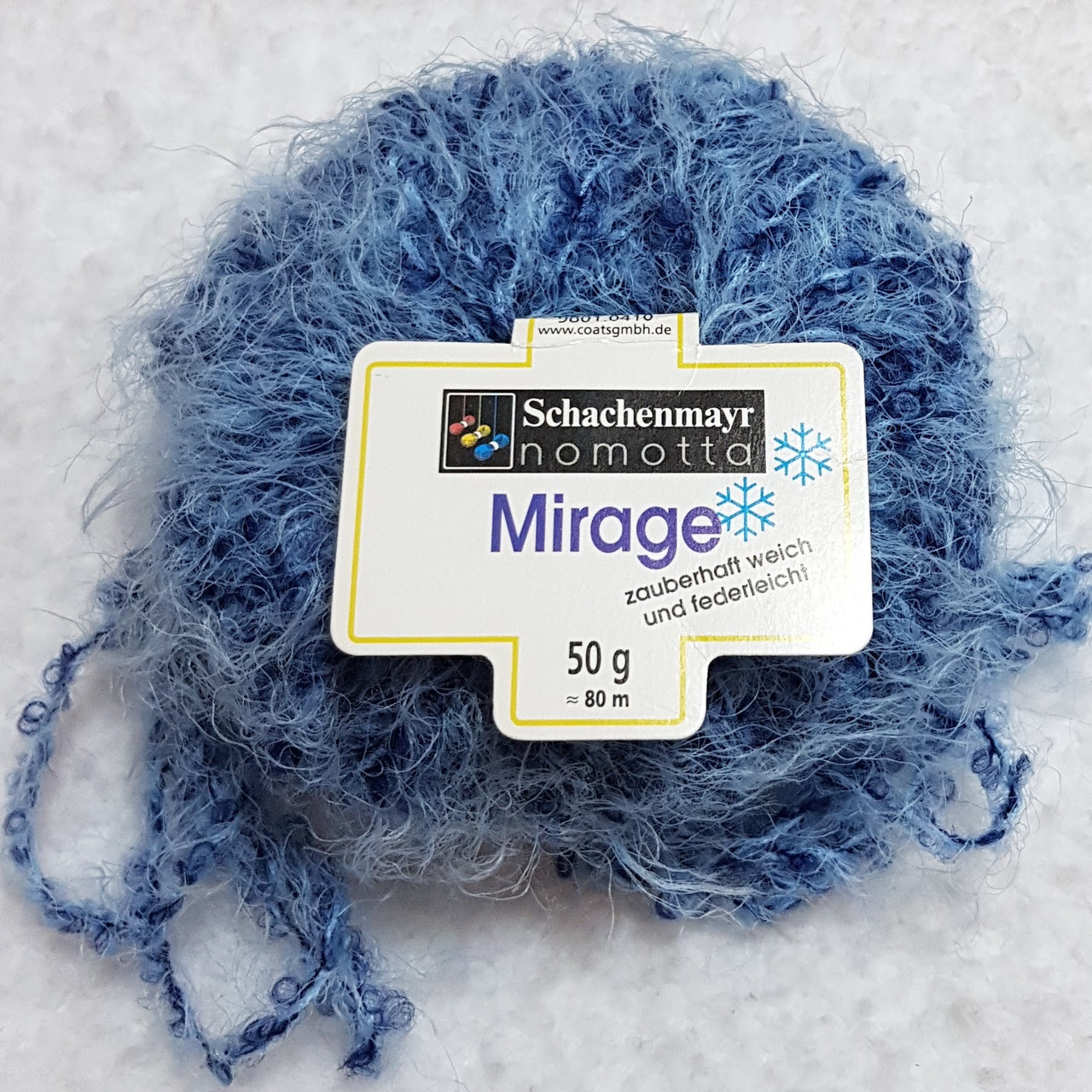 50% вовна 50% поліамід пряжа Mirage Schachenmayr Німеччина, 50 г-80м Спиці 6-7 мм, колір Синьо-блакитний, фото 1