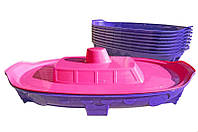 Пісочниця Кораблик (рожево-фіолетова) з лопаткою 03355/1 DOLONI, песочница с крышкой Долони