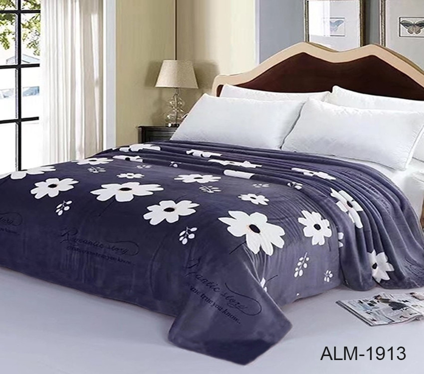 Плед покривало 160х220 велсофт Ромашки на ліжко, диван