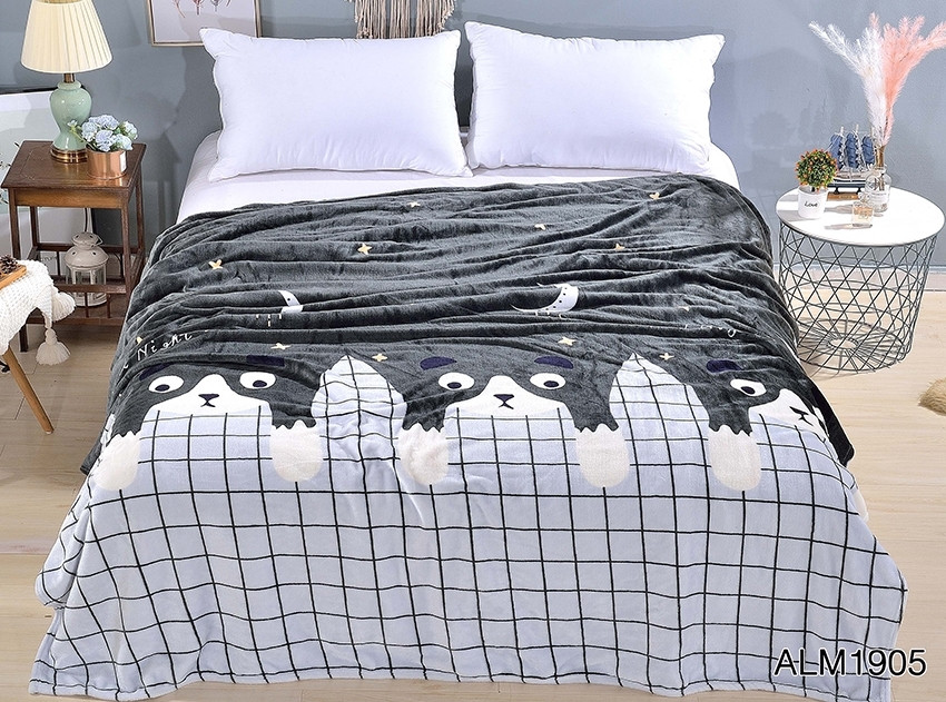 Плед покривало 200х220 велсофт Лапки на ліжко, диван