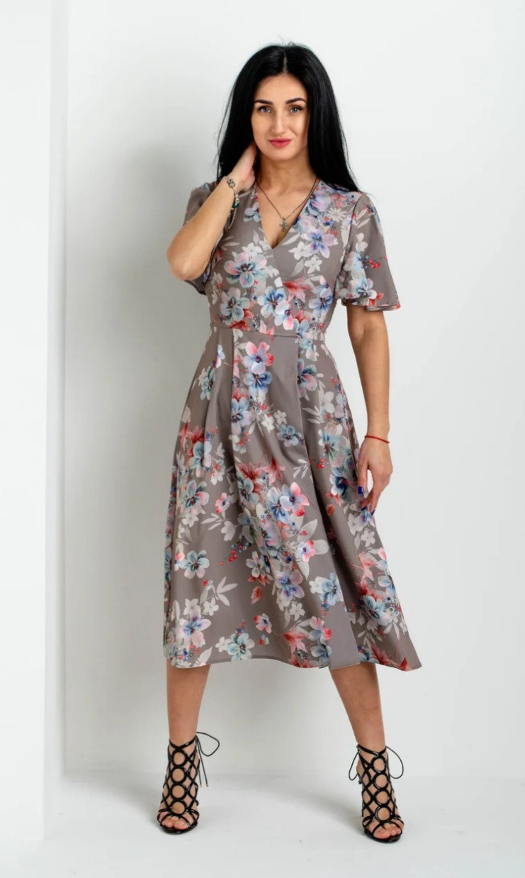 Женское Летнее Платье Миди с Цветочным Принтом 2020 — Купить Недорого ...