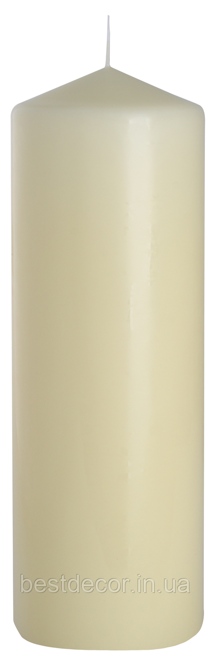 Декоративная свеча-цилиндр sw80/200 кремовая BISPOL (20 см) - фото 1 - id-p1168518117