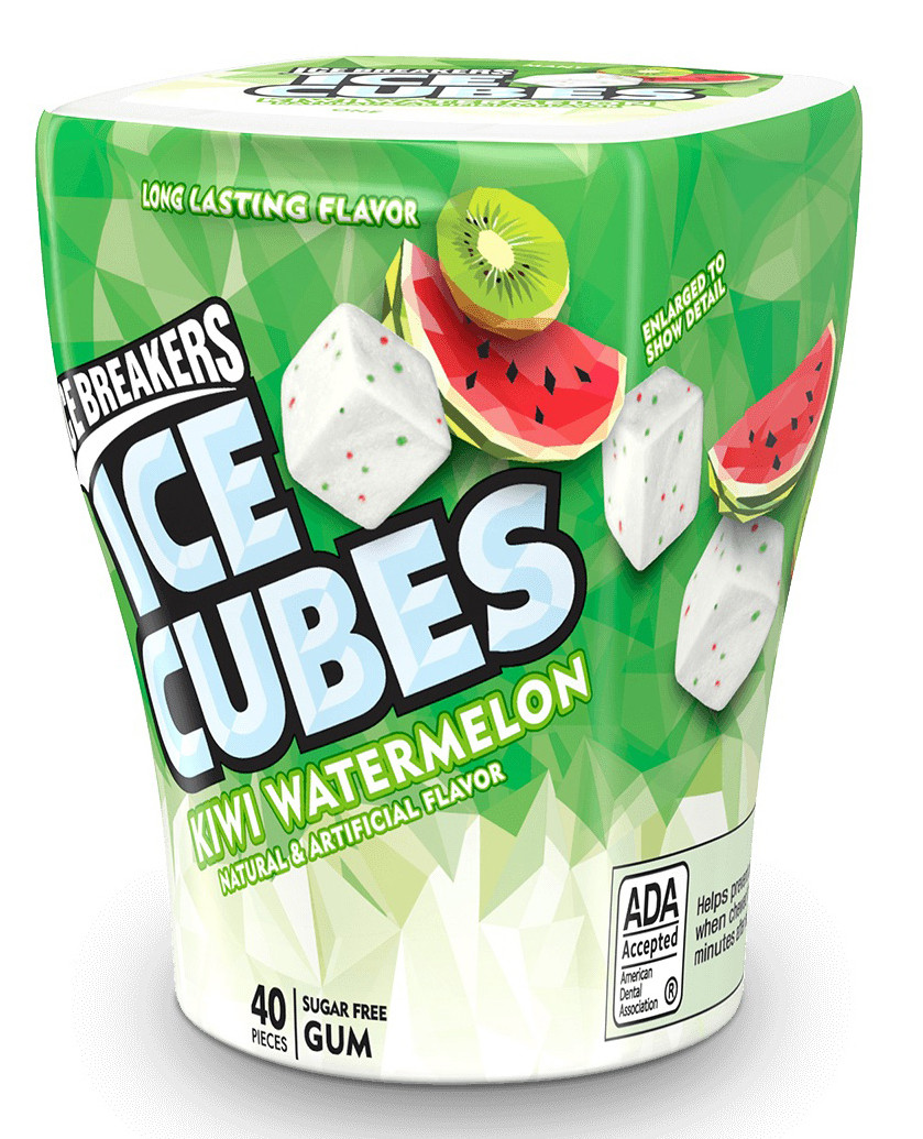 Жвачка Ice Breakers Ice Cubes Kiwi Watermelon киви арбуз, фото 1