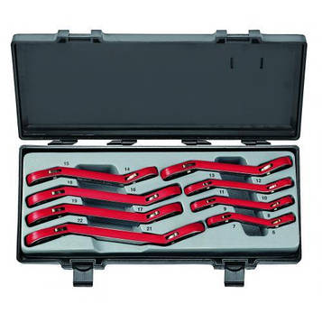 Набор накидных тріскачкових ключей отогнутых на 15° 8 пред. (6-22 мм) Force 50811 F