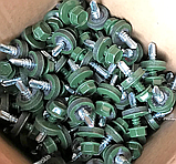 Покрівельні саморізи 4,8х19мм Wkret-Met Klimas WF колір RAL 6020 для профнастилу та металочерепиці до металу упаковка 250 штук, фото 4