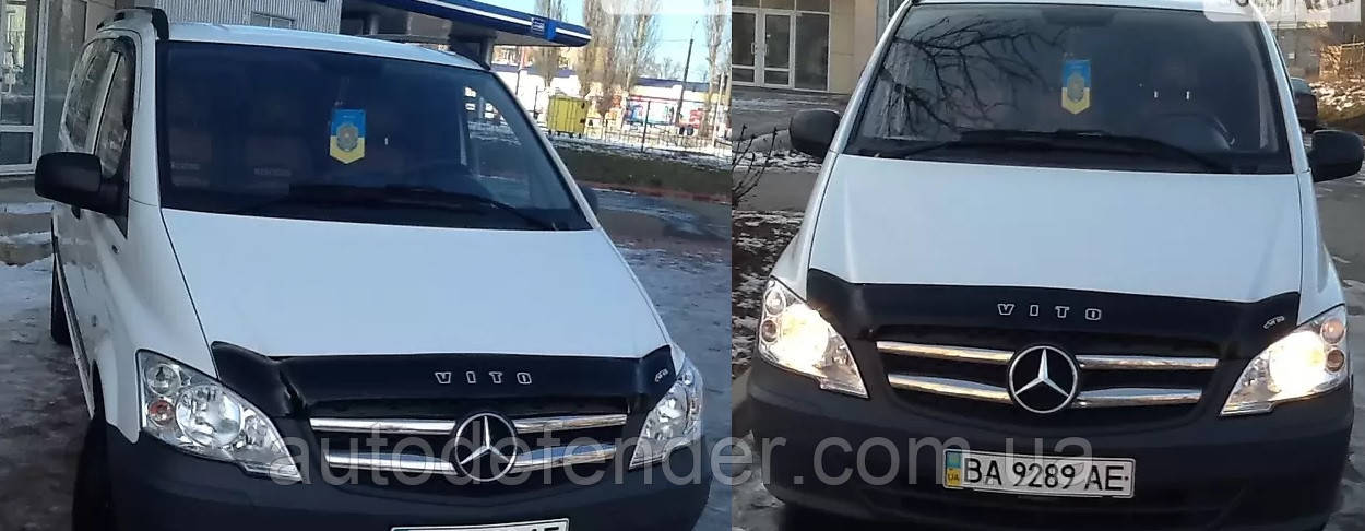 Дефлектор капоту (мухобійка) Mercedes-Benz Vito 2003-2014 W639, Vip Tuning, MRD06