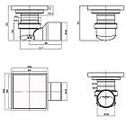 M5 Трап зливний матовий MAGdrain н/ж, 100х100 мм Н-65, фото 3