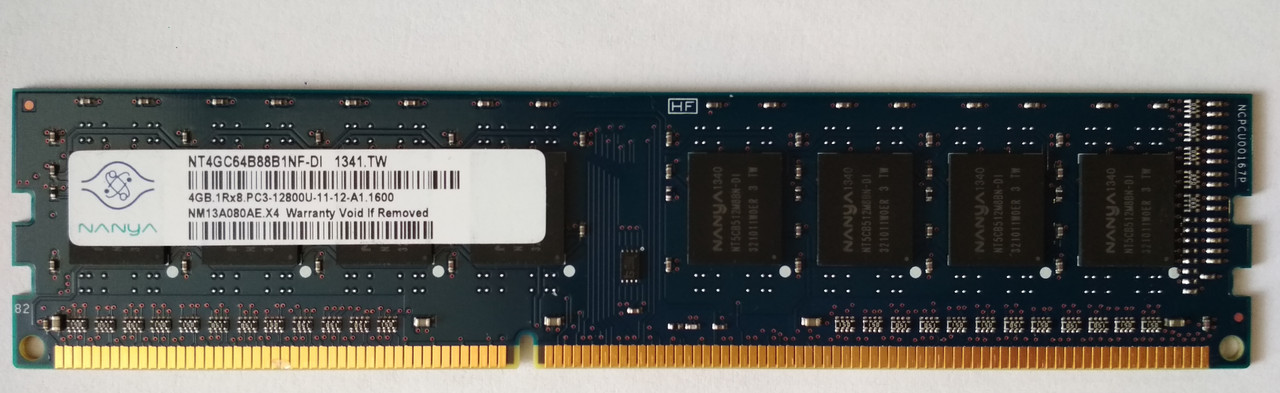 4GB DDR3 1600MHz Nanya PC3 12800U 1Rx8 RAM Оперативна пам'ять