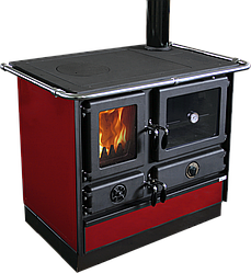 Піч на дровах з варильною поверхнею Thermo MAGNUM бордо 14кВт Печі опалювальні Буржуйки MBS з водяним контуром