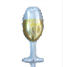 Фольгована кулька міні-фігура бокал шампанського 18х50см Китай