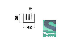 Радиатор алюминиевый для электроники 42 Х26
