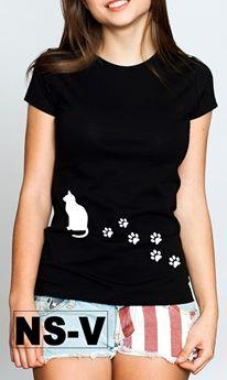 Футболка з принтом Котик з слідами, фото 1