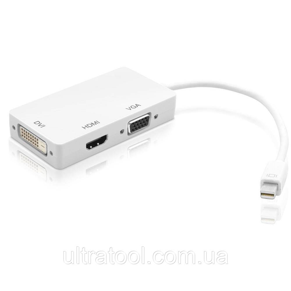 Перехідник конвертер із mini Display port на виходи Hdmi Vga Dvi
