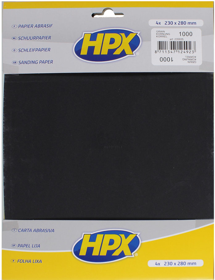 HPX 235935 Abrasive Sheet P1000 - набор абразивных листов (4 шт./уп.) - фото 1 - id-p1168630455