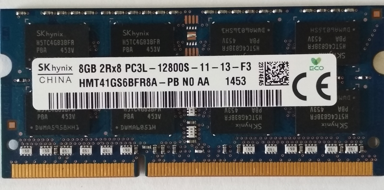 Для ноутбука 8GB DDR3L 1600MHz Hynix PC3L 12800S 2Rx8 RAM Оперативна пам'ять HMT41GS6BFR8A