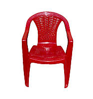 Кресло садовое пластиковое Консенсус КРАСНЫЙ 560х555х805 мм