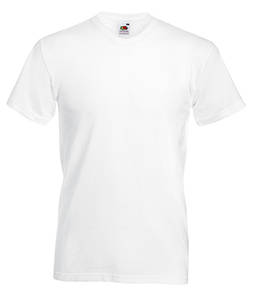 ФУТБОЛКА БЕЛАЯ С V-ОБРАЗНЫМ ВЫРЕЗОМ VALUEWEIGHT V-NECK T