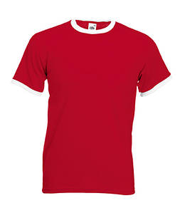 ФУТБОЛКА ЧОЛОВІЧА ЧЕРВОНА (БІЛИЙ) RINGER T