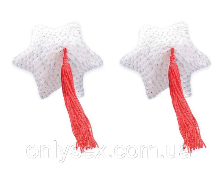 Пестис White Star Shape Sequin Pasties 8cm